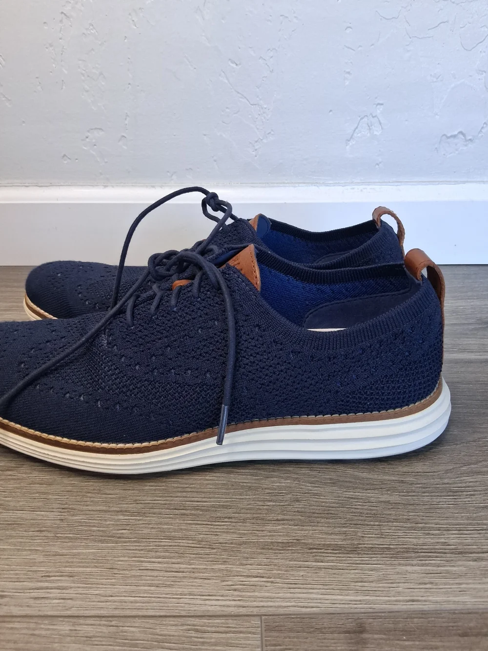 Cole Haan ØriginalGrand Stitchlite Oxford Shoes Men's 9M Navy Knit Wingtip Casua